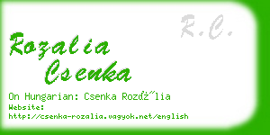 rozalia csenka business card